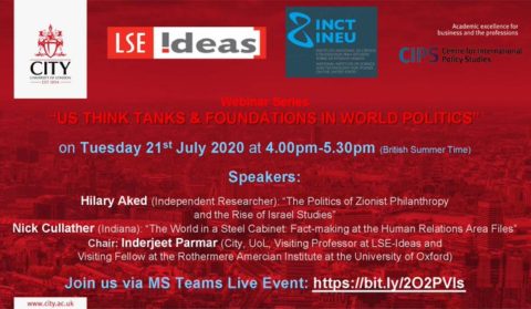 LSE Ideas, CIPS e INCT-INEU promovem novo webinar sobre think tanks e fundações dos EUA