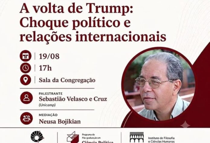 Agenda INCT-INEU: palestra 'A volta de Trump', com prof. Sebastião Velasco e Cruz, em São Paulo